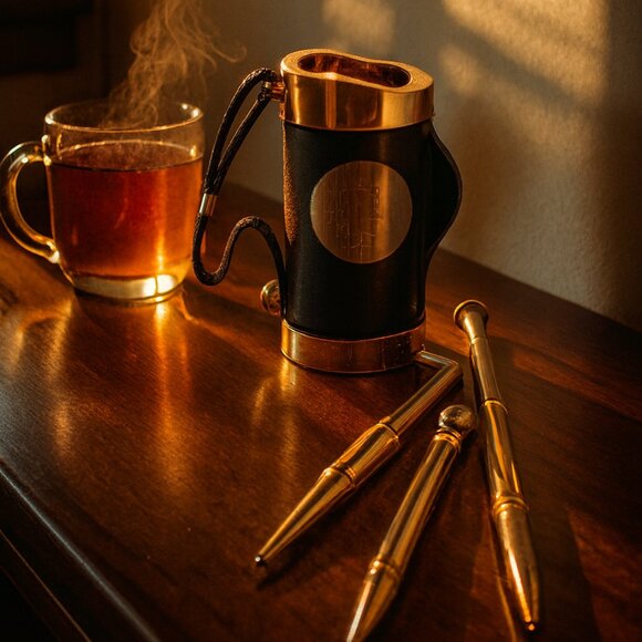 Things Remembered Golf Bag Pen/Pencil Holder with Gold Colored Rim - Picture 8 of 8